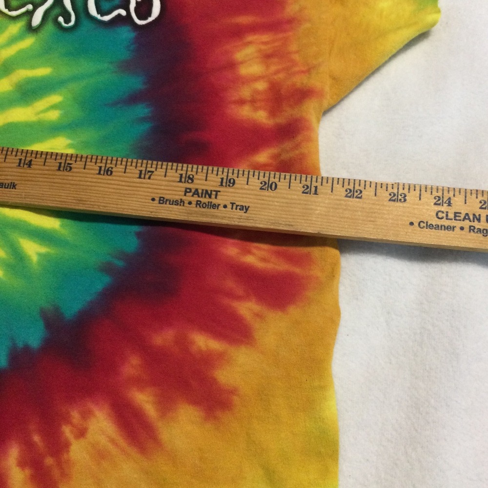 San Francisco Tie Dye Fringe Crop Top Rainbow Spiral Festival Shirt Mens XL - Picture 4 of 6